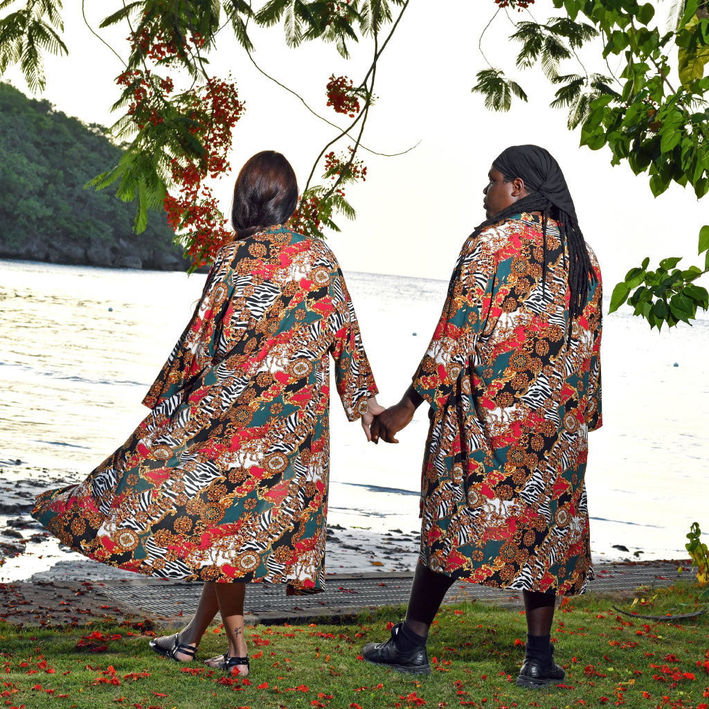 Kimono Robe Open Front Jacket with Shorts