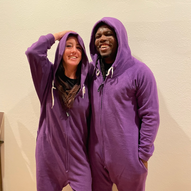 Purple People Sleeper Onesie - Detachable Feet